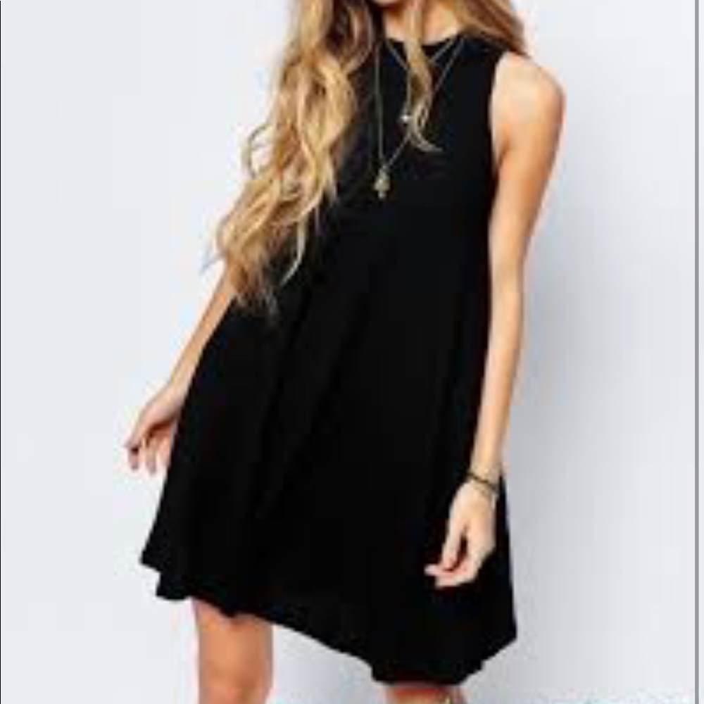 Black ribbed skater dress from hollister